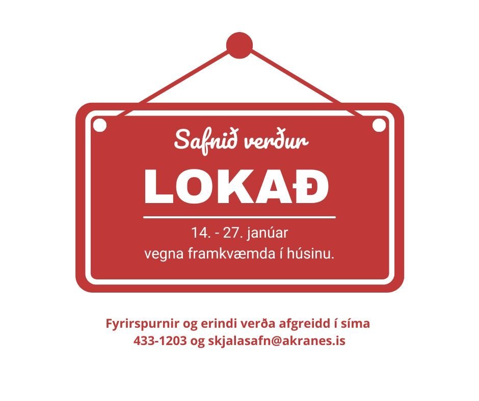 Safnið verður lokað frá 14.-27. janúar